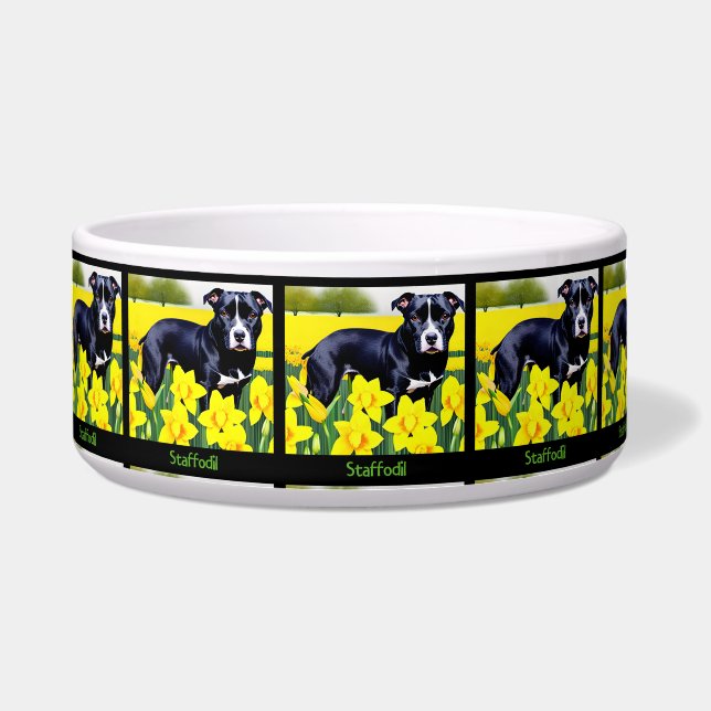 Écuelle Staffodil - Staffy dans les jonquilles (Devant)