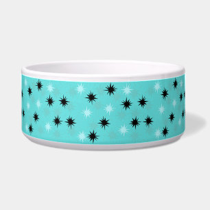 Écuelle Starburst Turquoise Atomique Céramique Pet Bowl