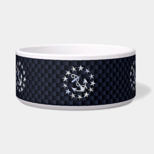 Écuelle Style Carbone Bleu Nautique Chrome Yacht Drapeau I