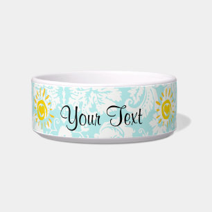 Écuelle Sun mignon ; Damassé turquoise