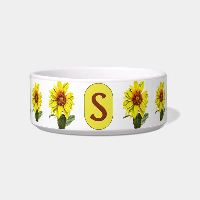 Écuelle Sunflower Ceramic Pet Bowl (Devant)