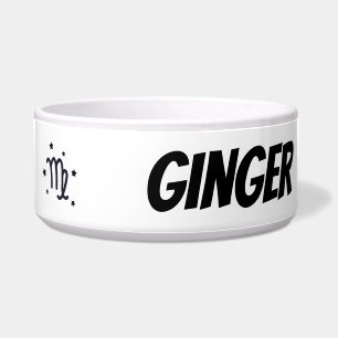 Écuelle Symbole Virgo Zodiac Personnalisé Ceramic Pet Bowl