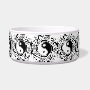 Écuelle Symbole Yin et Yang Style tatouage noir et blanc