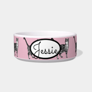 Écuelle Tabby Cat Cats Animal Pastel Pink Cute Pet Name