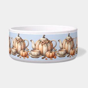 Écuelle Teapot citrouille avec Florales d'automne Illustra