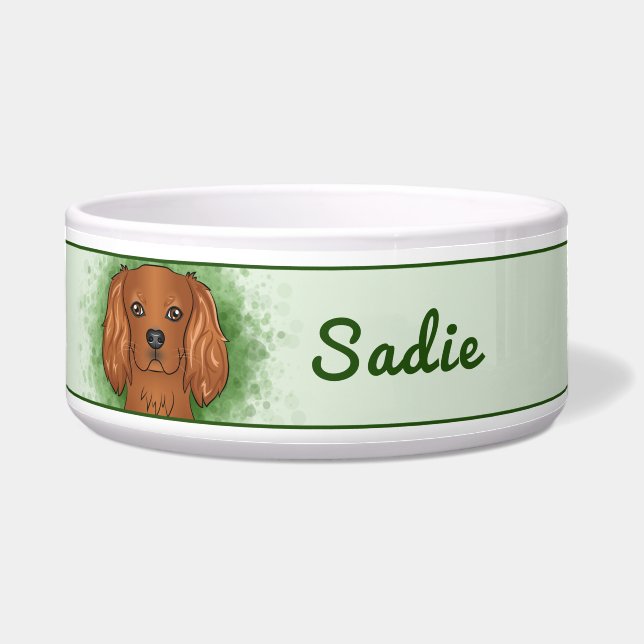 Écuelle Teckie Cavalier King Charles Spaniel Chien sur Ver (Devant)