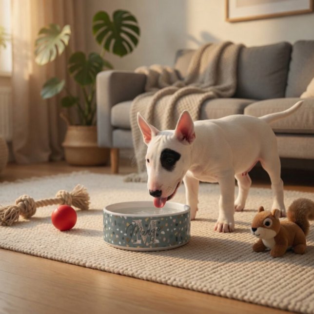 Écuelle Terrazzo Monogram Pet personnalisé (Créateur téléchargé)