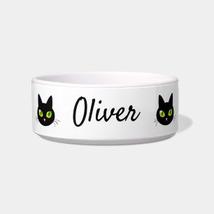 Écuelle Tête de chat noire moderne mignonne et Cool