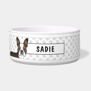 Écuelle Tête de chien Boston Terrier Bringé Mignonne & Tex