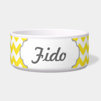 Écuelle Texte jaune de coutume de chevrons