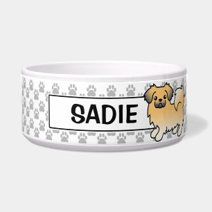 Écuelle Tibétain Spaniel Fawn Sable Dessin Animé Chien