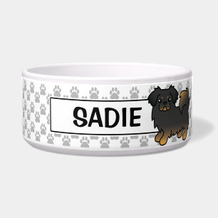 Écuelle Tibétain Spaniel noir et feu Chien de dessin animé