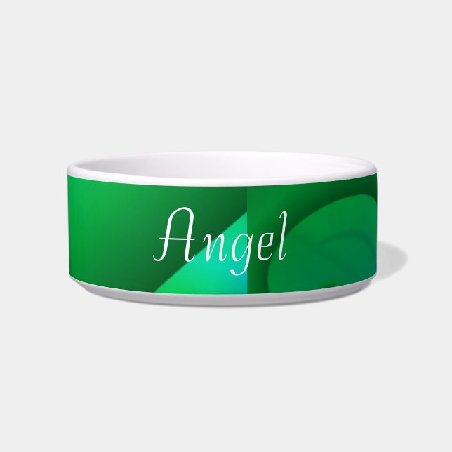 Écuelle Tourbillons Abstraits d'Ange de Bleu et de Vert (Devant)