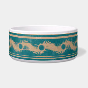 Écuelle Turquoise et Caramel Spiral Motif géométrique rayo