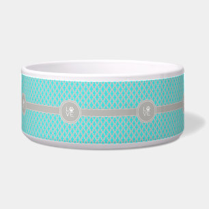 Écuelle Turquoise Quatrefoil Puppy Love Bowl