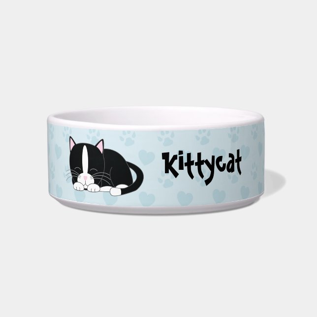Écuelle Tuxedo Sleepy Chat {blue} (Devant)