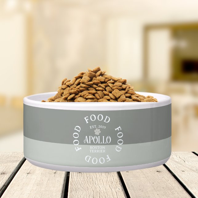 Écuelle Typographie de script arqué personnalisée Deux ton (Customize this fun, custom dog bowl with your pet's name! )