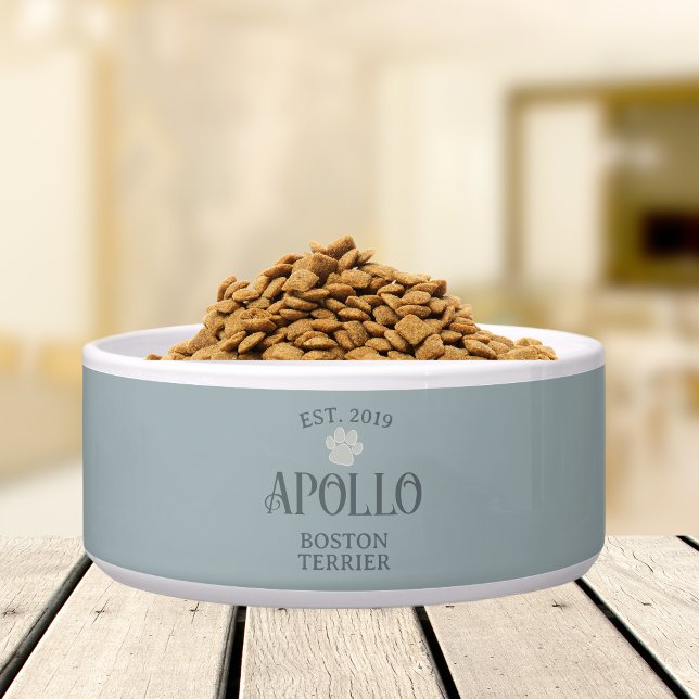 Écuelle Typographie de script moderne personnalisée Nom de (Customize this fun, custom dog bowl with your pet's name! )