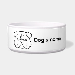 Écuelle Un design de chien mignon simple et personnalisabl
