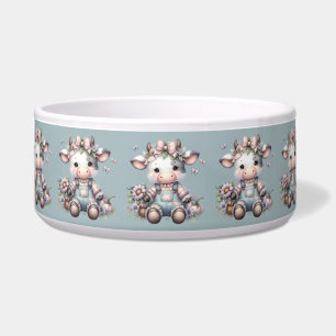Écuelle Vache Bébé mignonne Pastel dans les salons avec fl