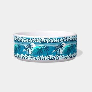 Écuelle Vague de surf tropicale avec palmiers