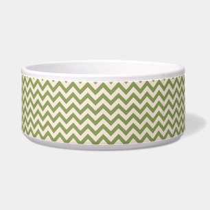 Écuelle Vert tortue et chevron antique blanc
