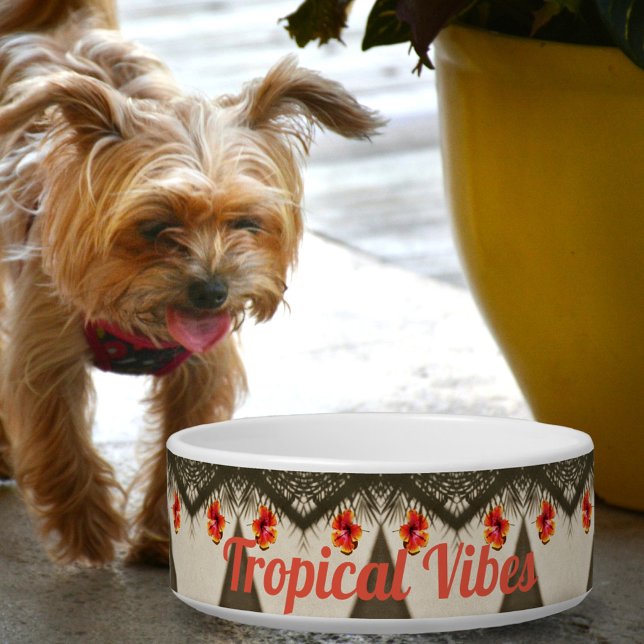 Écuelle Vibes tropicales Hibiscus hawaïens personnalisable (Créateur téléchargé)