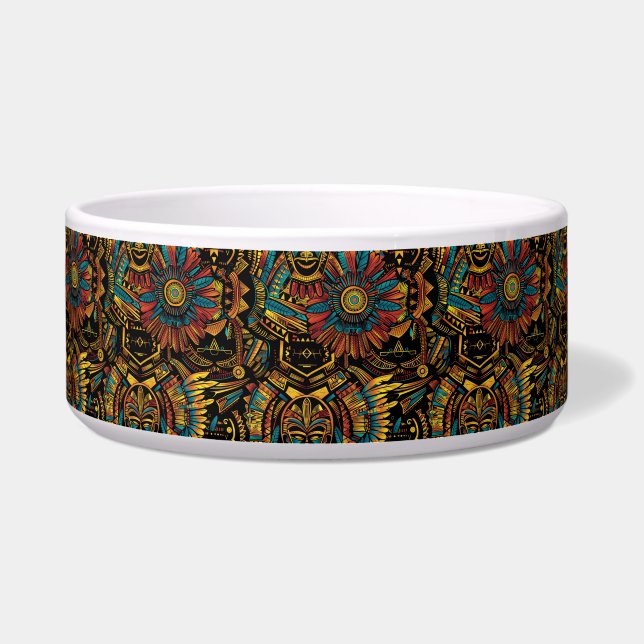 Écuelle Vibrant Turquoise "Aztec Dream" Luxe Grand Bowl po (Devant)