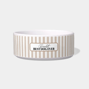 Écuelle Vintage Fermette Champignon Brun Ticking Rayure An