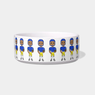 Écuelle vintage retro joueur de football bleu jaune simple