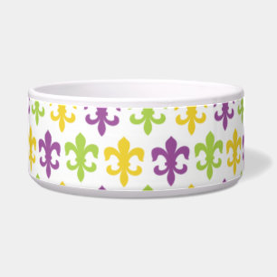 Écuelle Violet violet, vert et jaune fleur de lis