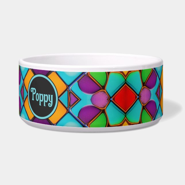 Écuelle Vitre coloré Vitre brillant Fenêtre avec nom (Droite)