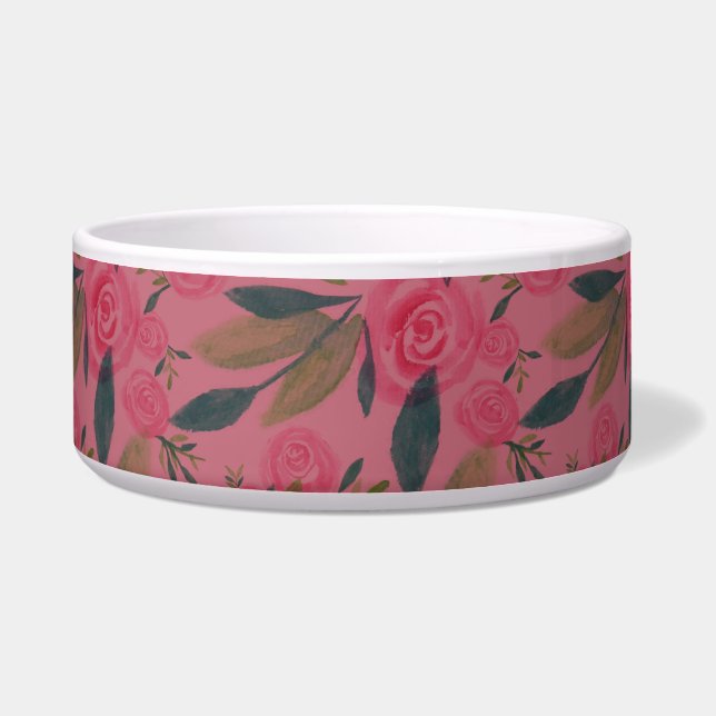 Écuelle Viva Magenta La Rosa Aquarelle Motif pour animaux  (Devant)