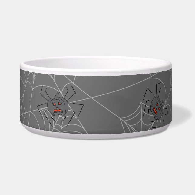 Écuelle Web et citrouilles d'araignées d'Halloween (Devant)