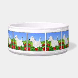 Écuelle Westie Dog Bowl avec West Highland White Terriers