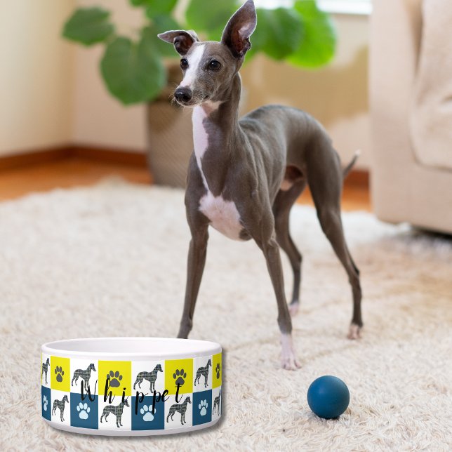 Écuelle Whippet Italien Greyhound & Paw Y&B New Puppy Bowl (Whippet / Italian Greyhound New Puppy Dog Bowl)