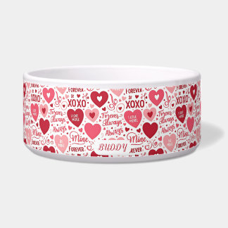 Écuelle XOXO & Always Be Mine Red & Pink Personalized Pet