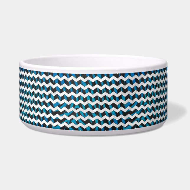 Écuelle Zebra Chevron noir et bleu (Droite)