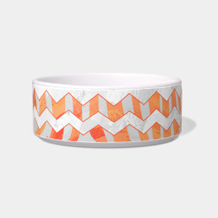 Écuelle Zebra Chevron orange et blanc