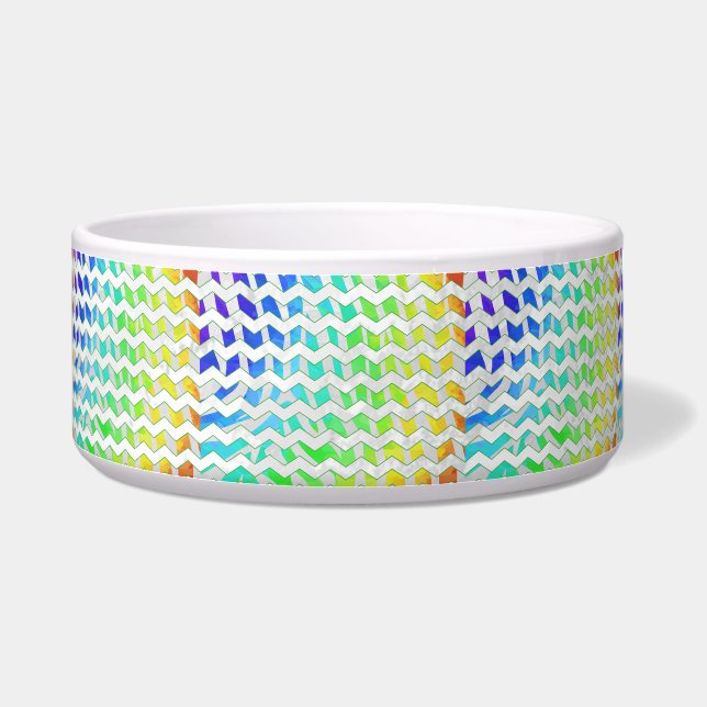 Écuelle Zebra Chevron Rainbow et White Print (Droite)