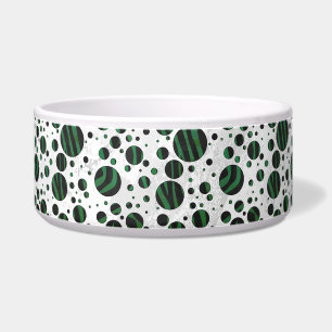 Écuelle Zebra noir et vert Polka point