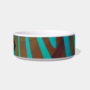 Écuelle Zèbre Brown et Turquoise avec Monogramme