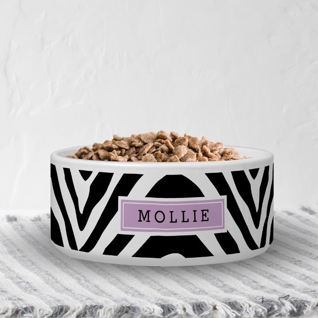 Écuelle Zèbre noir et violet Monogramme d'impression (Créateur téléchargé)