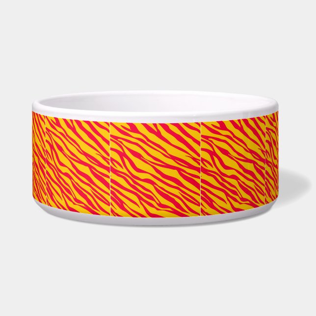 Écuelle Zèbre rouge et orange rayé (Devant)