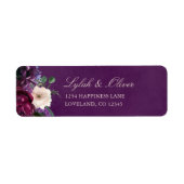 Ecugplant Paars Floral Return Address Label (Voorkant)