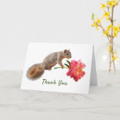 Écureuil à Carte de remerciements de pivoine (Fleur jaune)