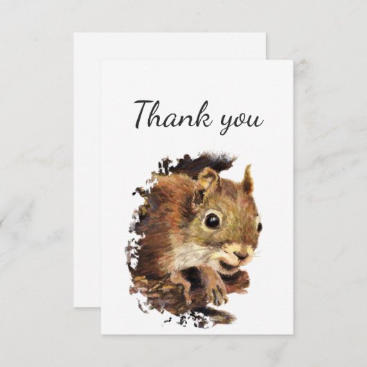 Écureuil Animal Curieux Petit Mignon Merci (Devant / Derrière)
