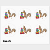 Écureuil avec cadeau d'anniversaire Sticker (Feuille)