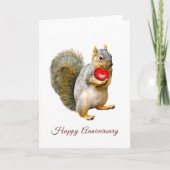Écureuil avec carte d'anniversaire du coeur (Devant)