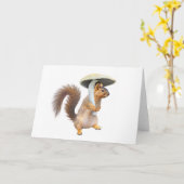 Écureuil avec carte de champignon (Fleur jaune)